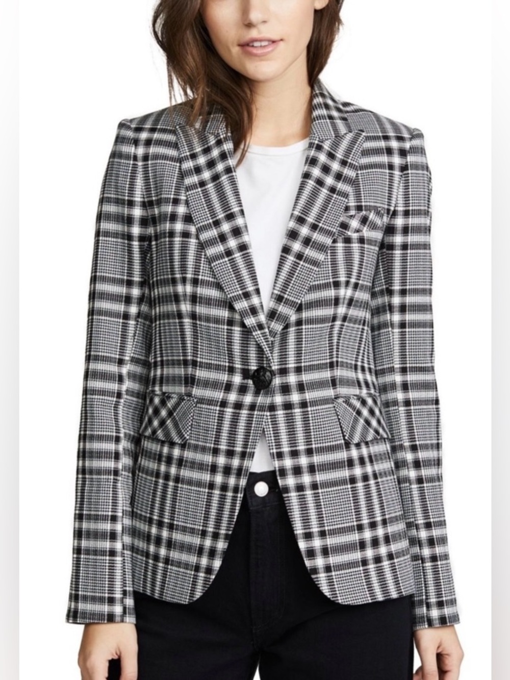 VERONICA BEARD Ada Dickey Plaid One Button Tailored Suiting Blazer Jacket \\ 12